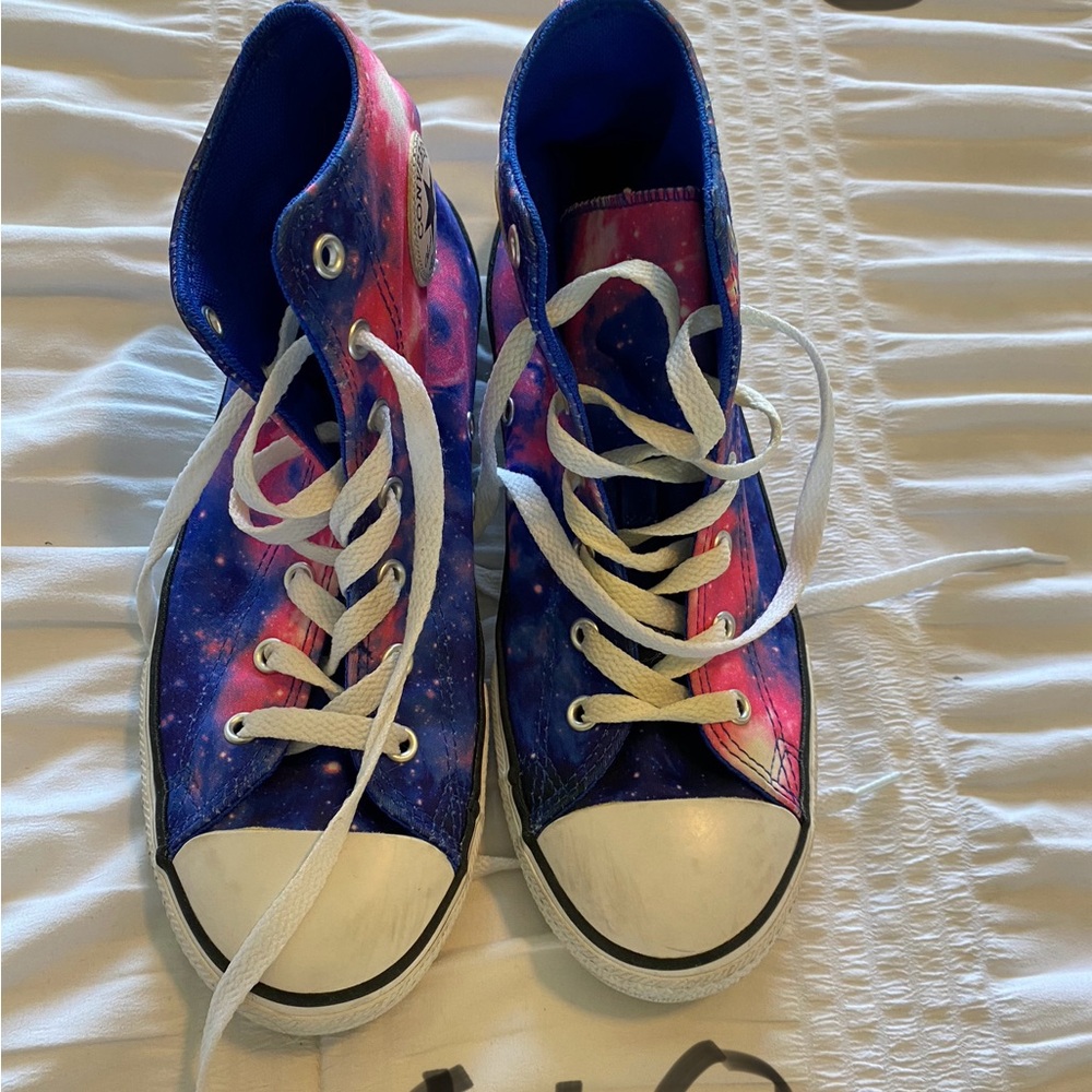 Converse Blue and Pink High-Top Sneakers